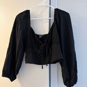 Wild Fable Black Tie-Front Blouse